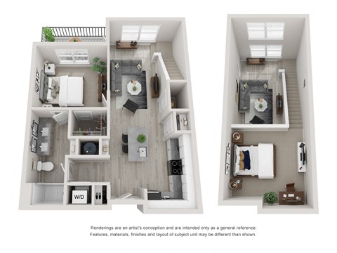 957 SF 1 Bedroom Loft A4L